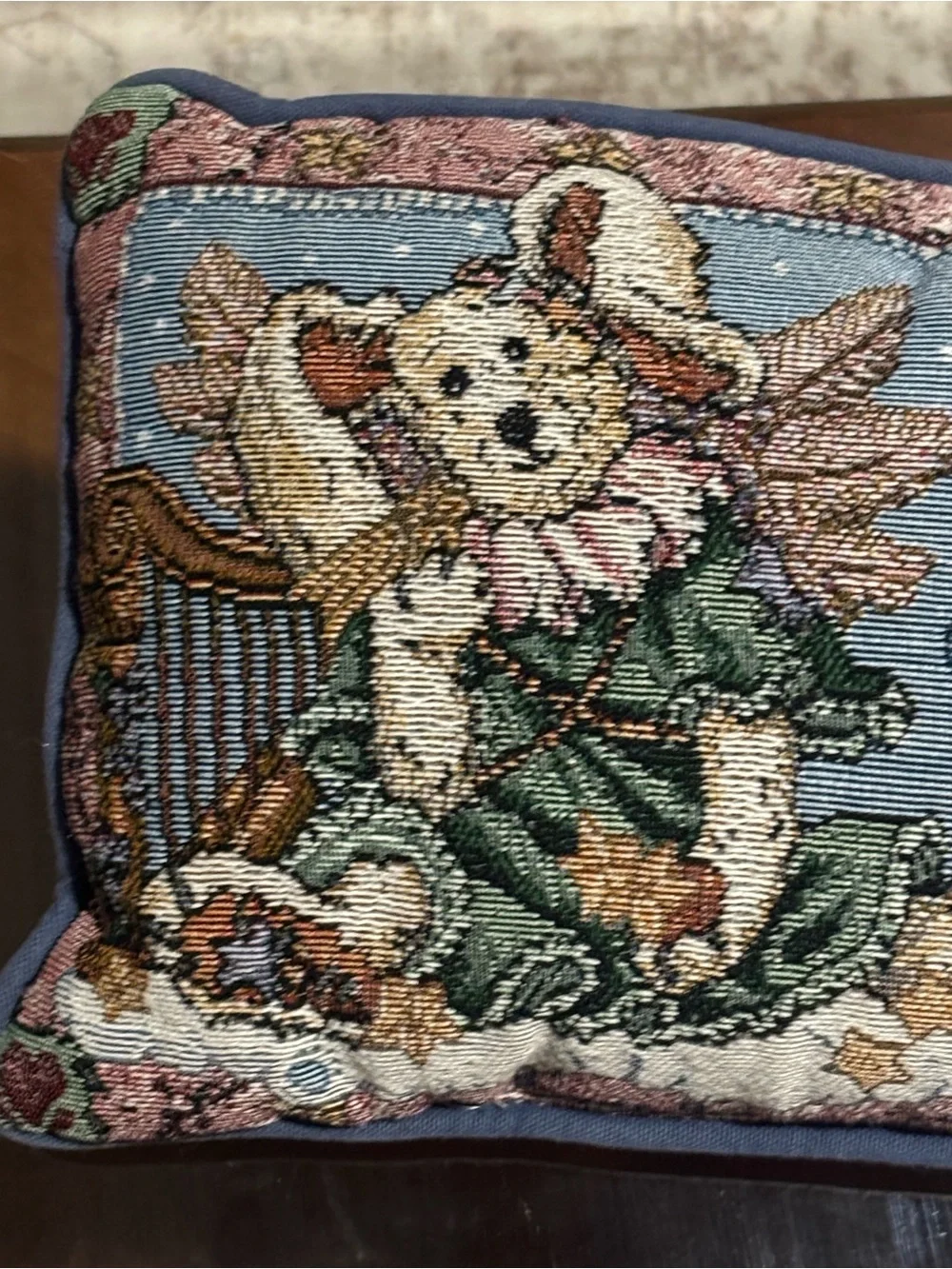 Vintage Home Holiday Blue Accent Pillow - Love Is A Glimpse Design